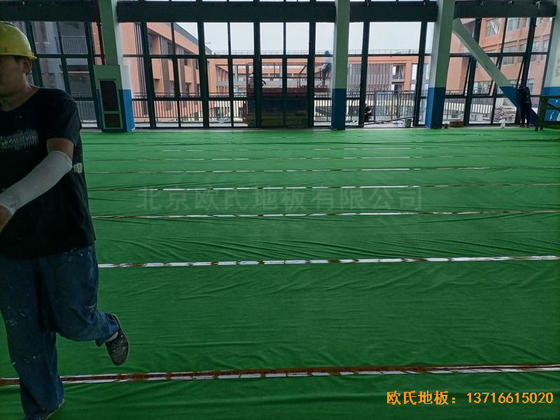 江蘇宿遷富民路學校運動木地板施工案例