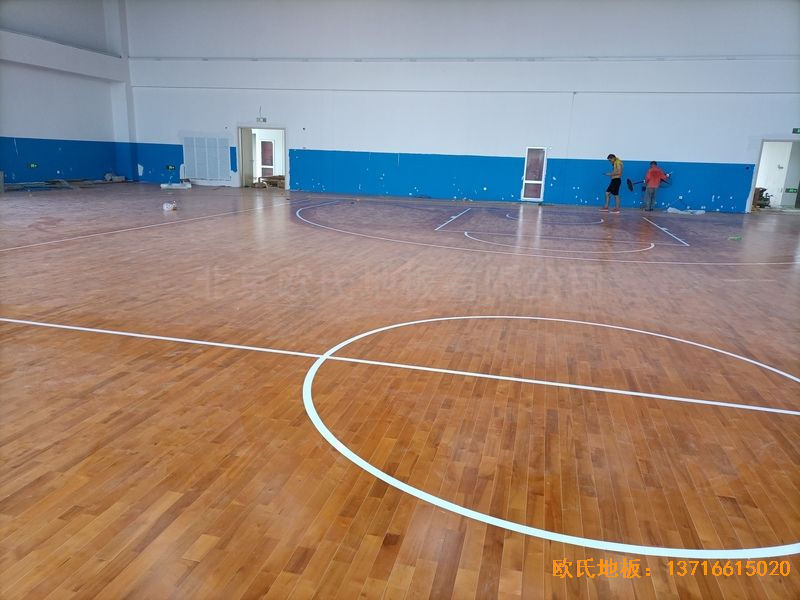 江蘇宿遷富民路學校運動木地板施工案例