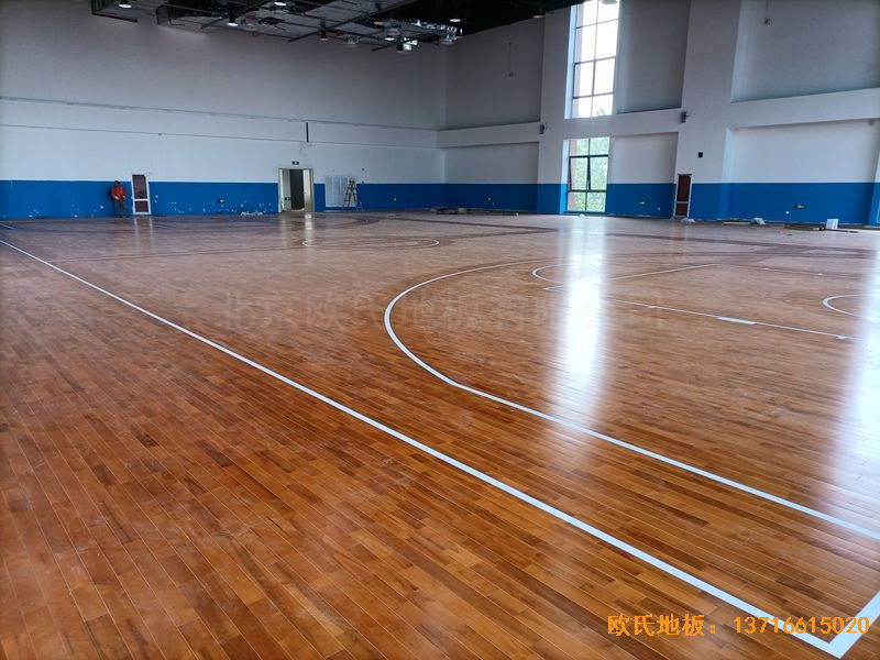 江蘇宿遷富民路學校運動木地板施工案例