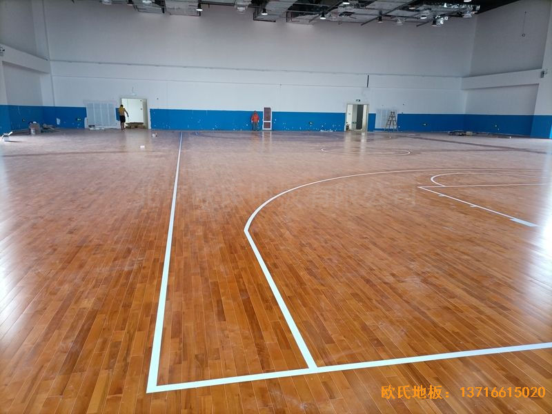 江蘇宿遷富民路學校運動木地板施工案例