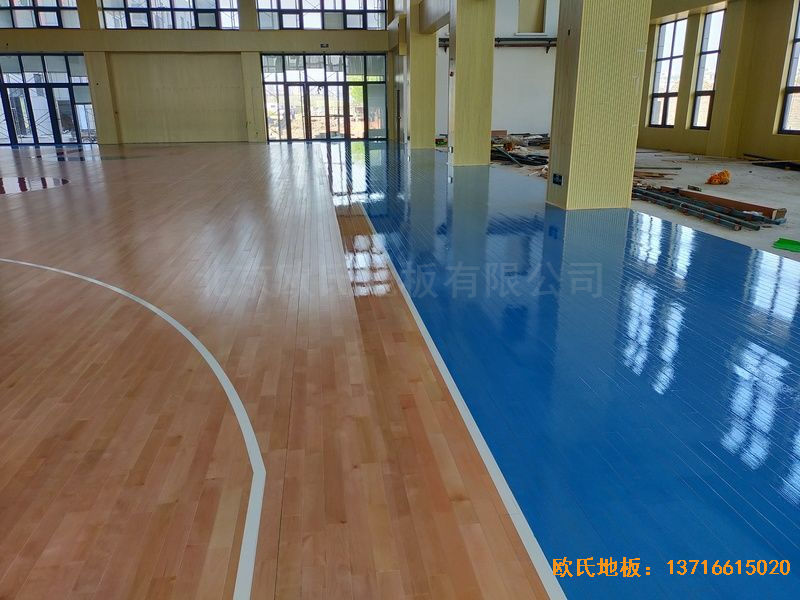 江蘇連云港消防隊體育木地板鋪設案例