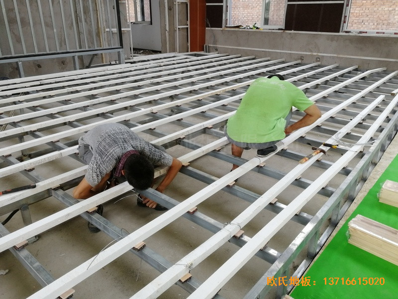 晉中中鐵三局六公司舞臺體育木地板施工案例2