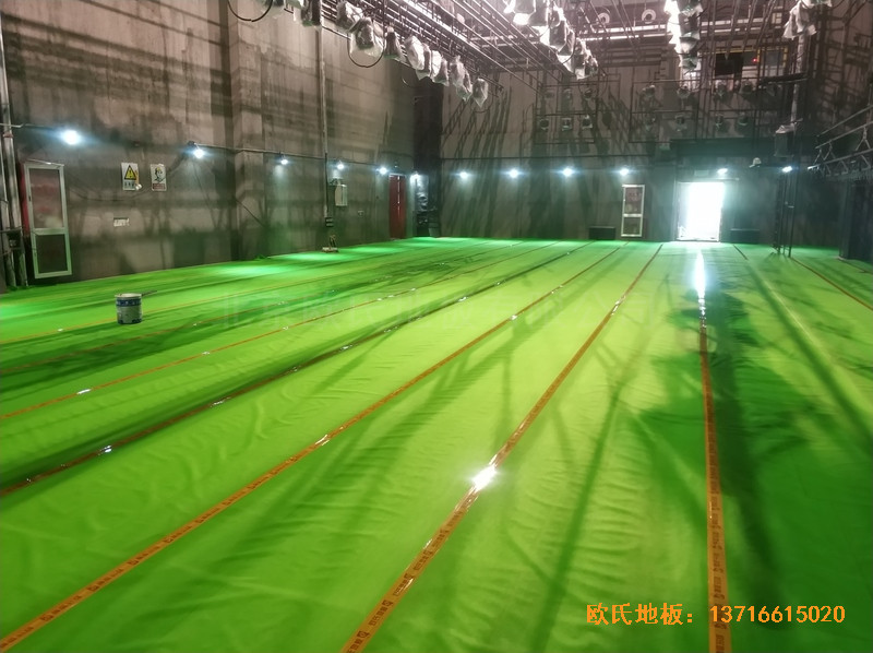 杭州職工之家舞臺體育地板鋪設案例2