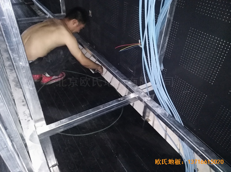 河北廊坊益田同文學校舞臺運動木地板安裝案例3