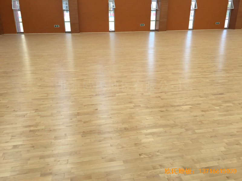 山西晉中榆次區寇村小學運動館體育地板施工案例2