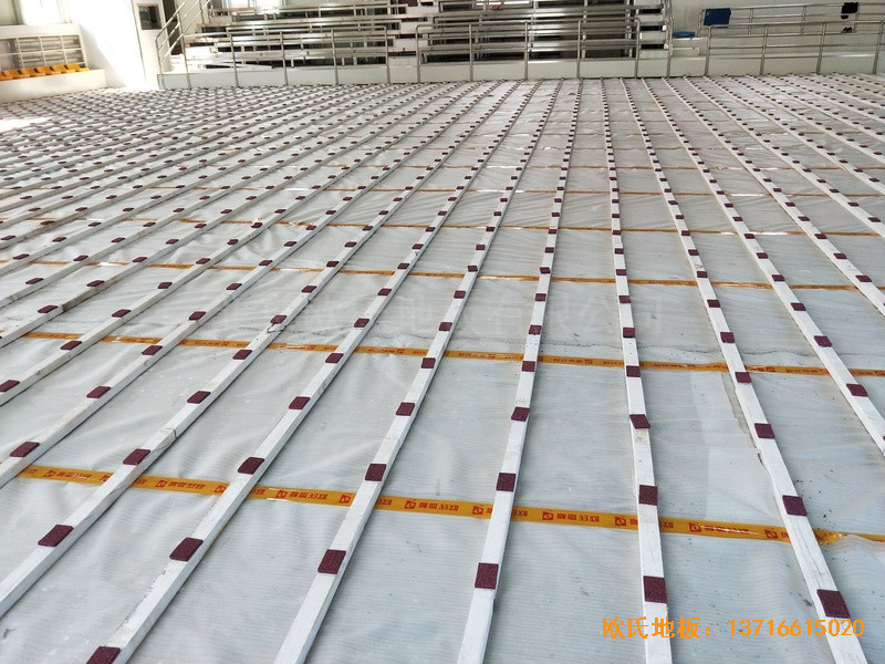 山西晉城宏圣科威公司籃球館運動地板鋪裝案例1