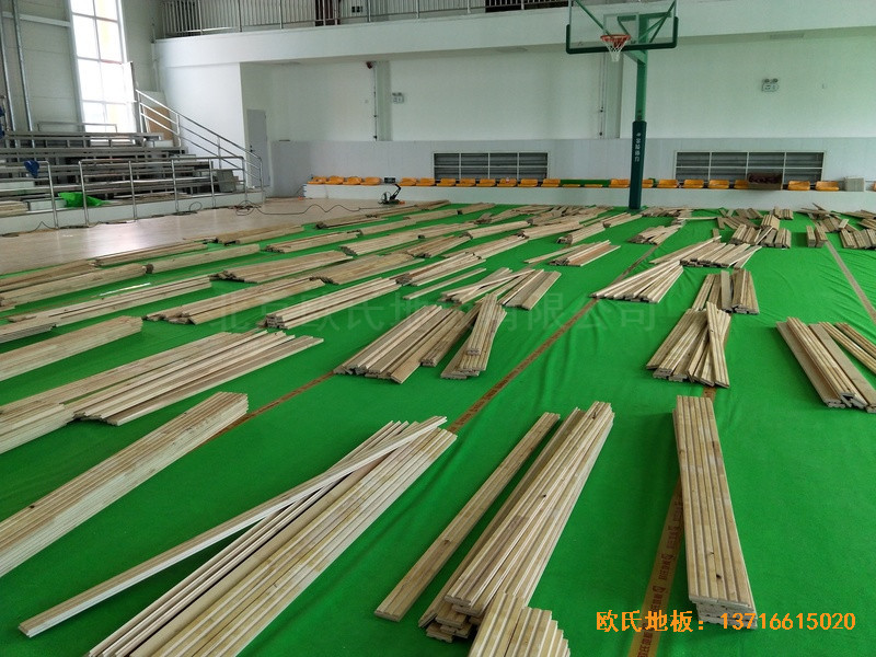 山西晉城宏圣科威公司籃球館運動地板鋪裝案例2