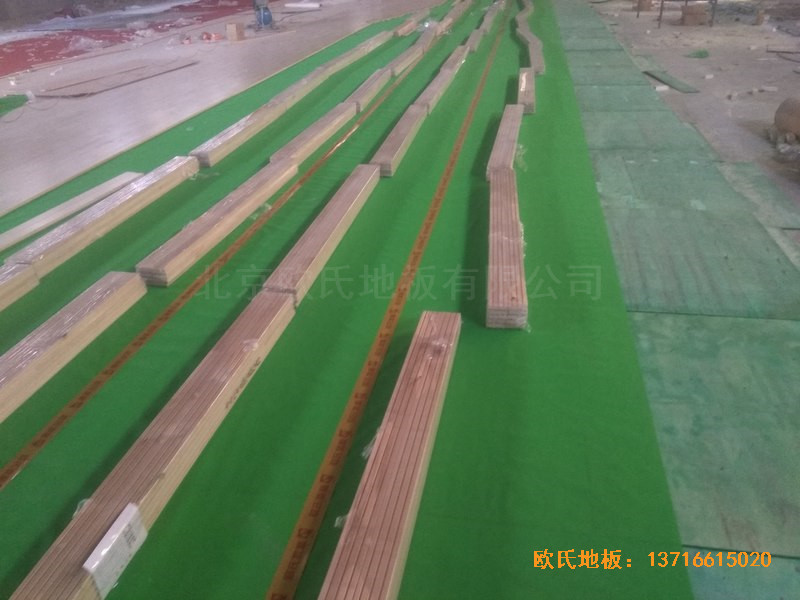 山西長治雙創夢工廠籃球體育地板安裝案例2