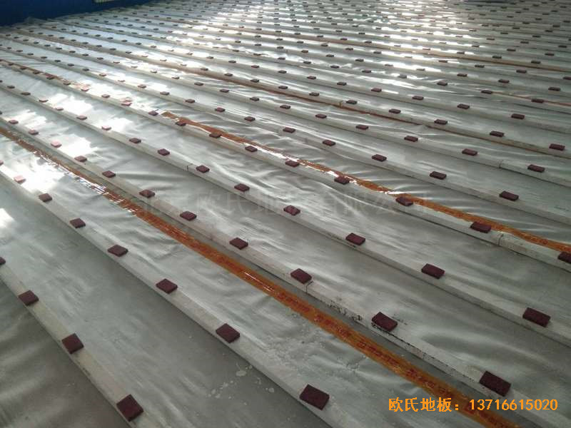 山西陽泉退休黨支部活動中心運動地板施工案例1