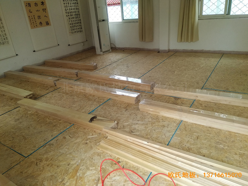 徐州北供電車間休閑館體育地板施工案例1