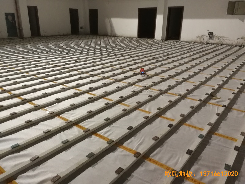 杭州建德籃球館體育木地板鋪設案例1