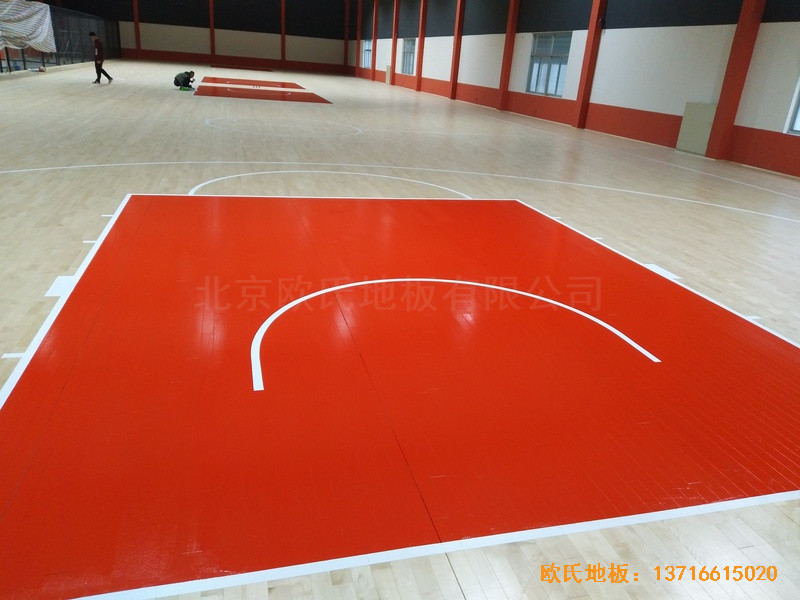 江蘇南通如東縣藍球樂園運動木地板安裝案例0