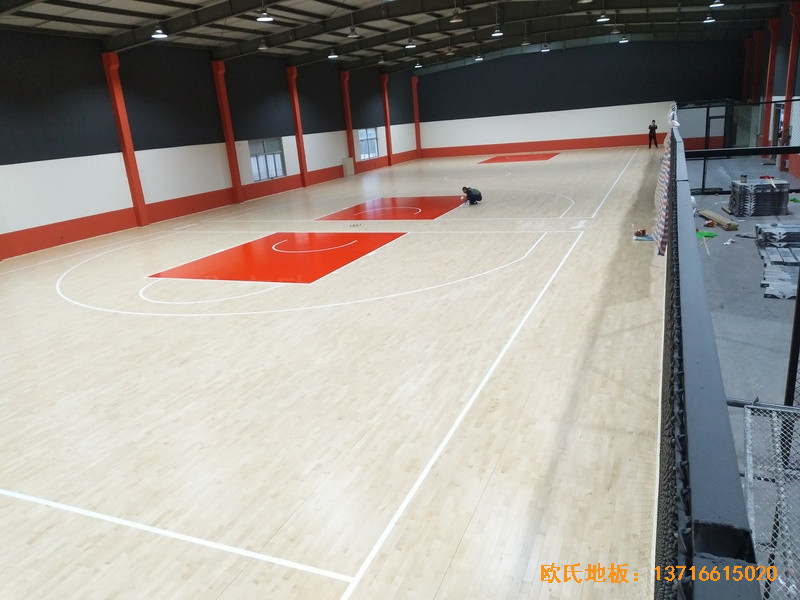 江蘇南通如東縣藍球樂園運動木地板安裝案例4
