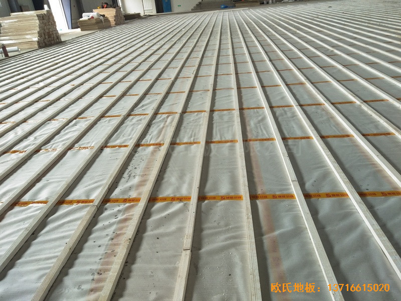 江蘇新能源科技公司籃球館運動地板鋪裝案例1