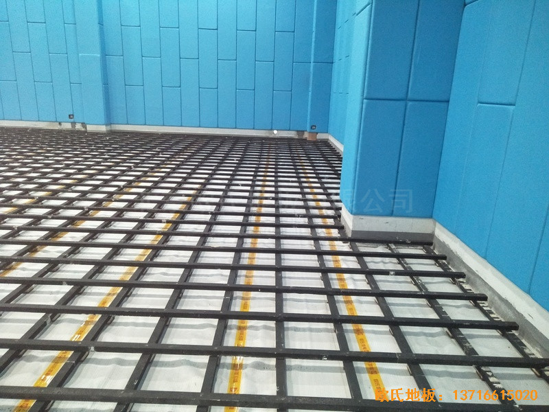 江蘇柘汪鎮港口大廈運動館運動木地板安裝案例1