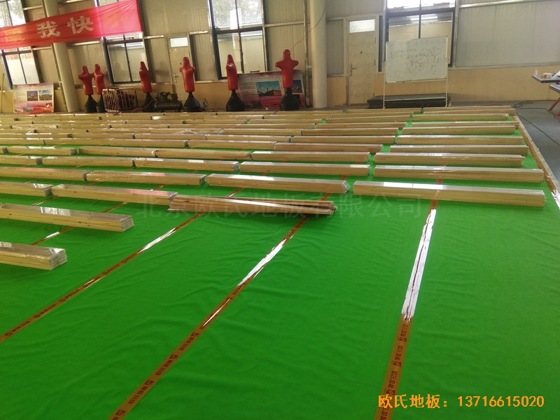 江蘇虎腰村愛爾行業學校運動館運動地板鋪裝案例3