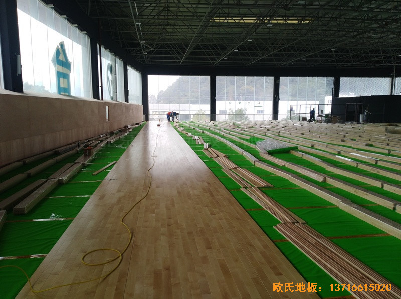 浙江臨海WeArena籃球館運動地板施工案例2
