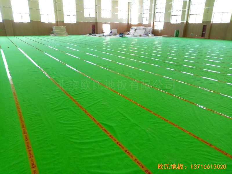 浙江臺州路北街道籃球館體育地板鋪裝案例3