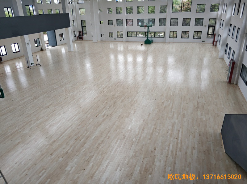 浙江寧波高新消防大隊籃球館體育木地板安裝案例3