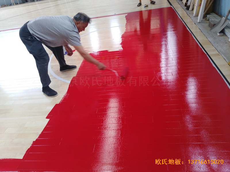 湖北黃石黃金海灣籃球訓練館體育地板鋪設案例3