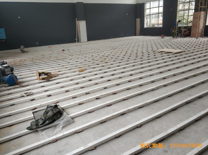 湖南常德人民銀行運動館運動地板鋪設案例1