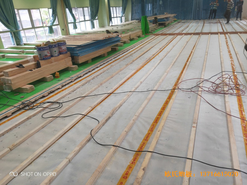 湖南邵陽自來水公司運動館運動地板施工案例2