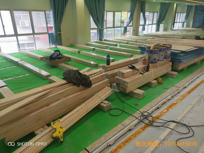 湖南邵陽自來水公司運動館運動地板施工案例3