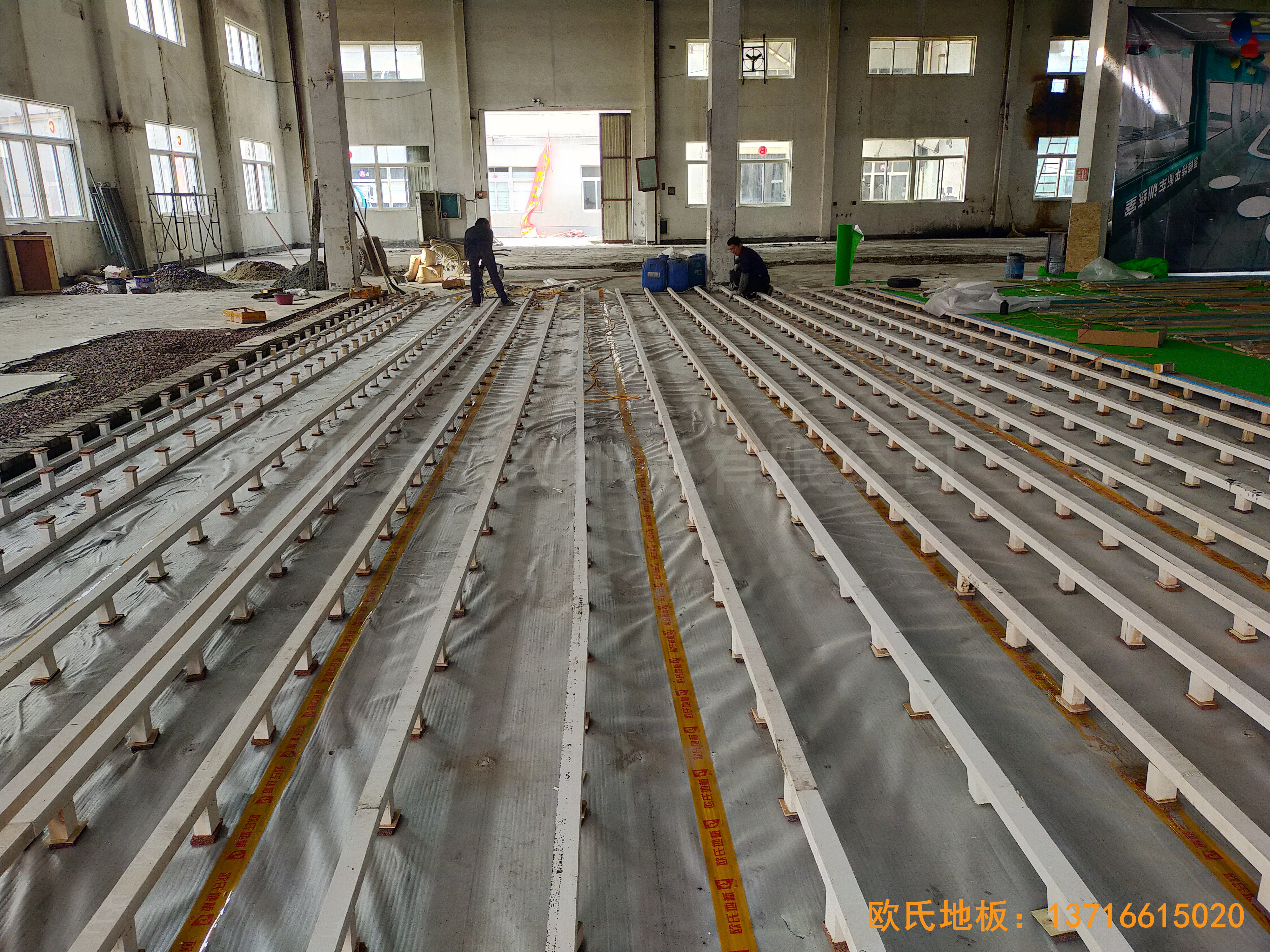 紹興柯橋群賢198文創園運動地板鋪設案例1