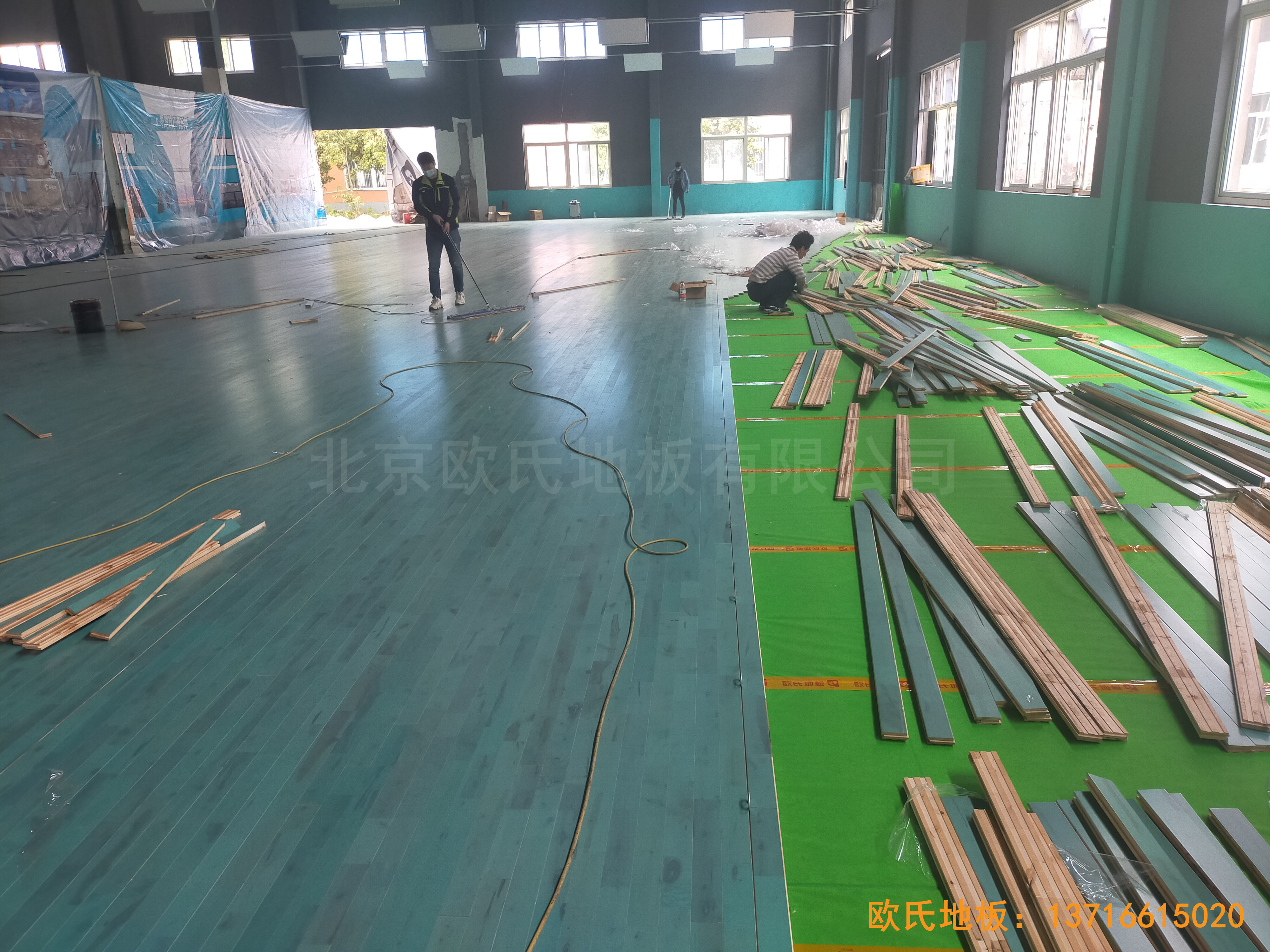 紹興柯橋群賢198文創園運動地板鋪設案例3