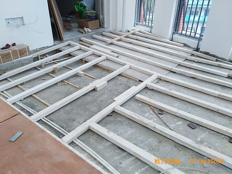 重慶重光小學籃球館體育地板鋪設案例1