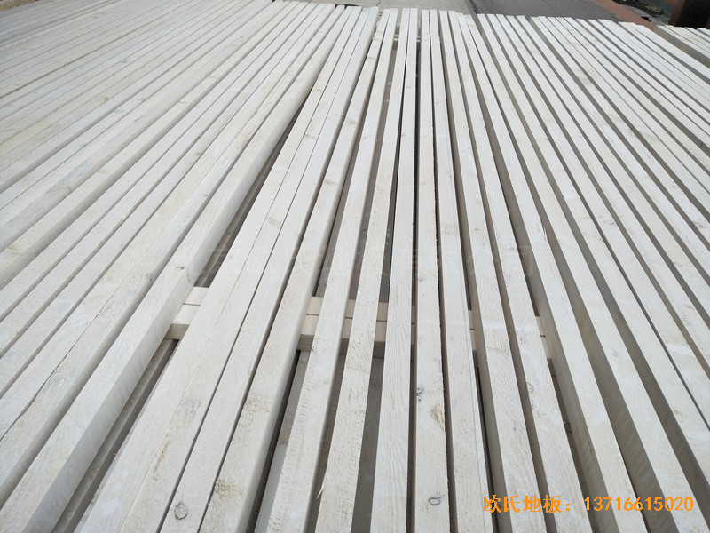 上海松江區佘北學校運動館體育地板鋪裝案例1