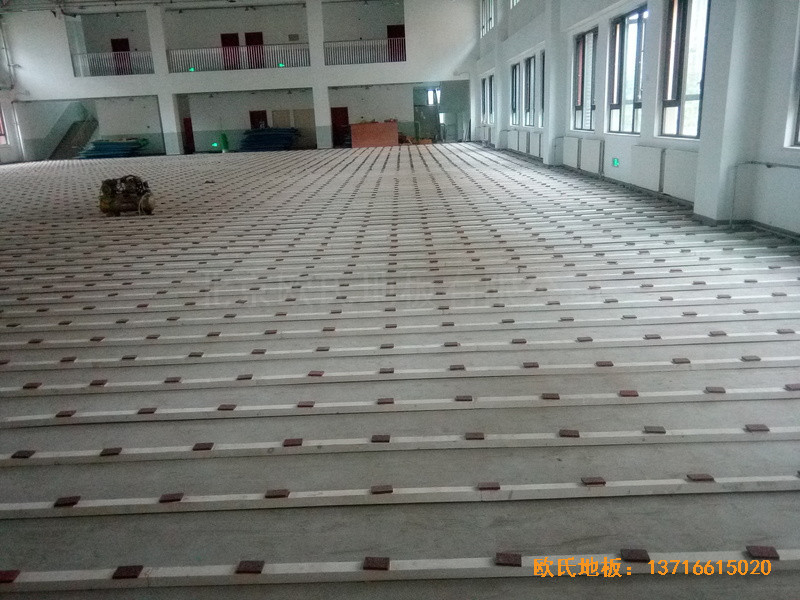 北京趙全營鎮天順小學體育館體育地板鋪設案例1