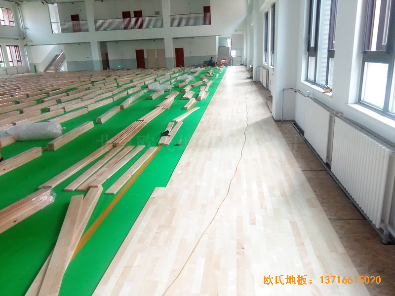 北京趙全營鎮天順小學體育館體育地板鋪設案例3