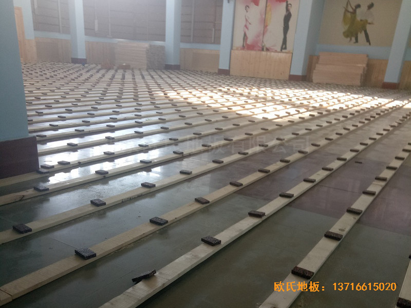 圖們鐵路運動館運動木地板施工案例1