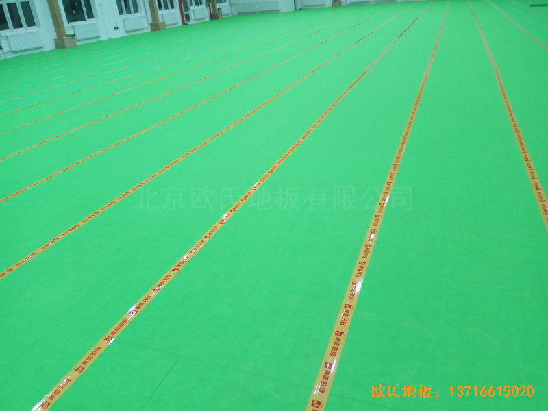 天津西青區梨園監獄籃球館運動地板鋪設案例3