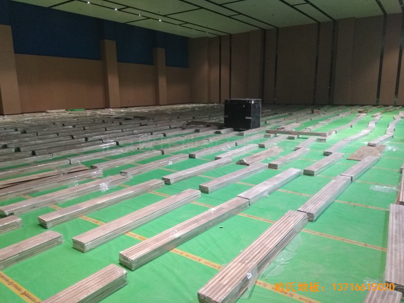 山東臨沂掌舵會所運動館體育地板施工案例2