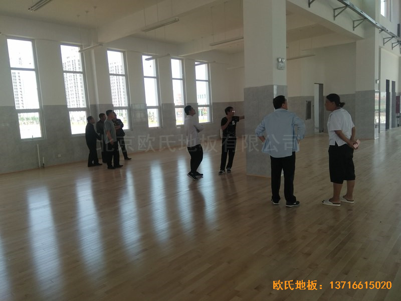 山東沾化第三實驗小學體育館體育木地板鋪裝案例4