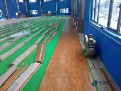 懸浮式運動籃球地板施工